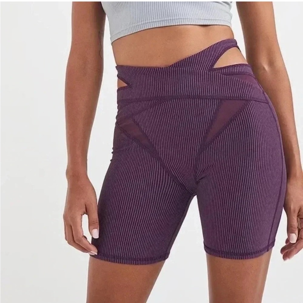 For Love & Lemons double strap biker short in purple
